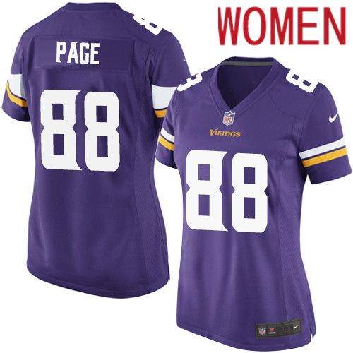 Women Minnesota Vikings #88 Alan Page Nike Purple Game Player NFL Jersey->women nfl jersey->Women Jersey
